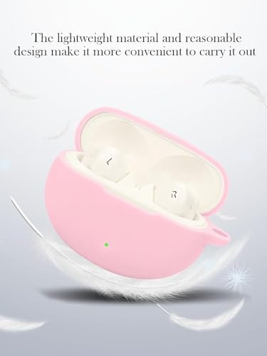 Image of Reiox Soft Silicone Protactive Case Cover Compitable for Oneplus Nord Buds 3 | 3 Pro (Pink)
