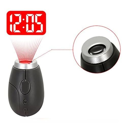Reloj despertador digital portátil con mini proyector LED y llavero para decoración 4