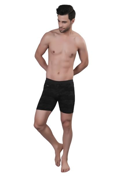 Men Printed Slim-Fit Swim Bottoms – Quick Dry Stretch Swim Trunks with Elastic Waistband | Stylish Beachwear Shorts for Swimming, Pool & Holiday-image-5