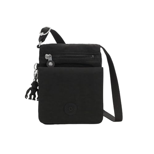 Kipling Women's New Eldorado Crossbody Bag, Black Tonal Ii, 6''L x 7.75''H x 0.75''D