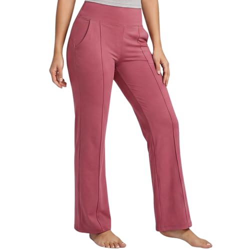 Image of NINQ Women High Waist Flare Pants Lite Regular | Smart Casual Korean Trouser for Office Wear, Gym, Sports, Travel & Daily Styling