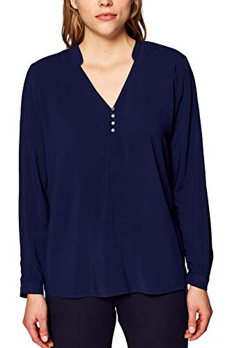 Preisvergleich Produktbild ESPRIT Damen 128EE1F008 Bluse, Blau (Navy 400), 38