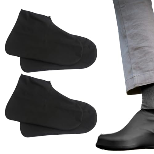 HABNI 2 Pares Cubre Zapatos Impermeable, Goma Cubrezapatos Impermeable, Reutilizable Protector Calzado lluvia, Waterproof Shoes Cover para Lluvia, Día de Nieve,Dos tamaños:L, M