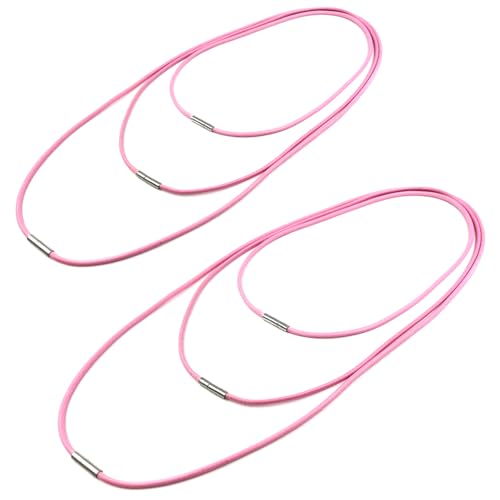 QZKJQDD 6 Stück Lederband für Kette, Armband Lederkette Herren, Lederhalsband Damen, Lederkette mit Verschluss, Geflochten Lederkette, 1.5/3mm Kunstleder Lederband mit Verschluss (Rosa)