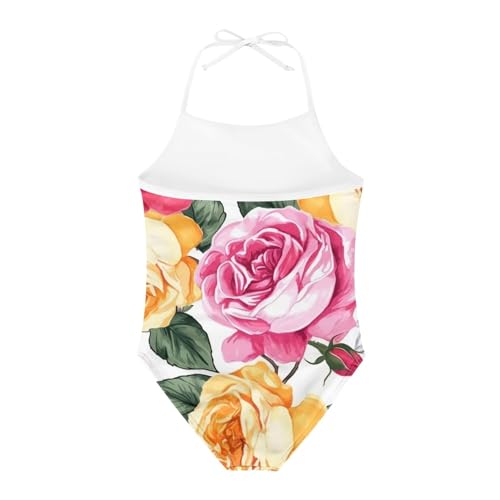 Cute Girls Swimsui One Piece Halter Addustable Swimsuits Beathing Party Water Park Bathing Suit4