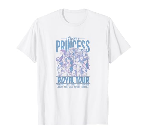 T-shirt Disney Princess Royal Tour avec impression vintage haute définition et coton doux