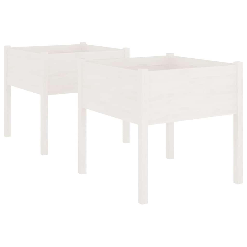 Macetero de madera maciza de pino para jardín (2 unidades, 70 x 70