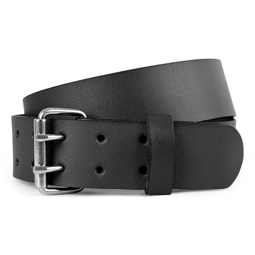 PBF Heavy Duty Leather Work Belt for Men – 1.75 Inch Wide Double Prong Casual Belt for Jeans and Work Pants2