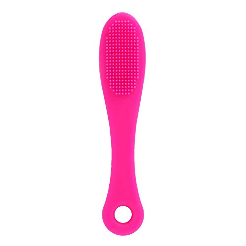 Silicone Face Scrubber, Face Silicone Scrubber Silicone Facial Scrubber Silicone Face Cleansing Finger Brush Dark Rose Red Pore Cleaner Blackhead Removal Massager