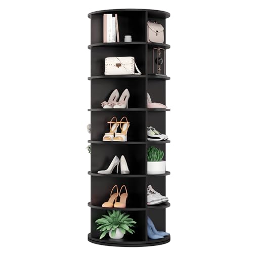 Hestiasko Rotating Shoe Rack, 7-Tier Spinning Shoe Rack, Free Standing Rotating Shoe Rack Tower...