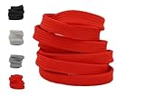 Masalb 2 - Paar Premium Sneaker-Schnürsenkel Flach ø 10 mm extra breit, reißfest und Elastisch ideal für Sneaker, Chucks, & Sportschuhe in Rot, Schwarz, Weiß, Grau (Rot,100 cm)