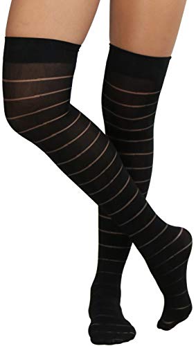 Image of ToBeInStyle Women's Nylon Thigh High Schoolgirl Opaque Stockings