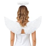 Kit Fantasia Asa De Anjo E Tiara Com Led Carnaval Festa Halloween Adulto Bloquinho (Branco)