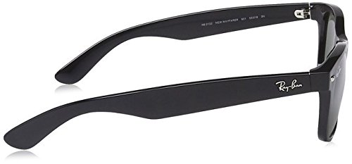 Ray-Ban Wayfarer Sunglasses RB2132 901 Black, Green Polarized Lenses, 52mm, Unisex Adult, Classic Style3