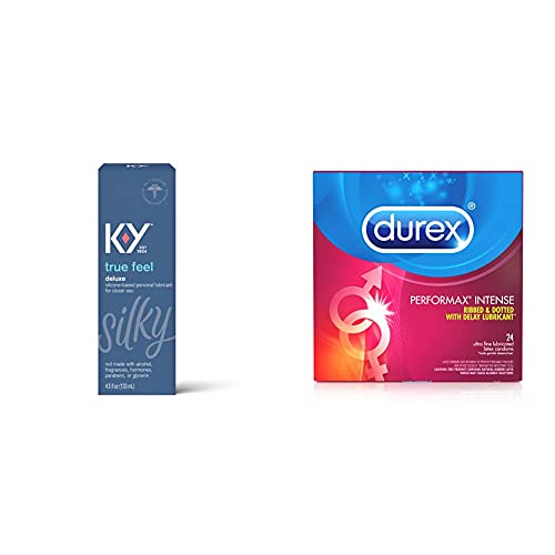 Sex Lube for Women, K-Y True Feel Premium Silicone Personal Lubricant for Sex with Condoms, Ultra Fine, Ribbed, Dotted with Delay Lubricant, Durex Performax Intense Natural Rubber Latex Condoms 10 Best Durex Silicone Lubricants In 2023