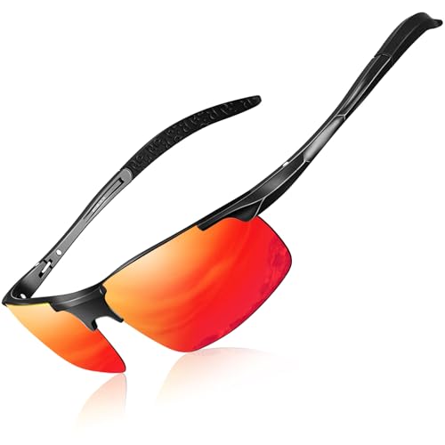 Image of DADA-PRO Polarized Sunglasses Men Sport Driving Sun Glasses Ultralight Al-Mg Mirrored Shades UV400 Protection