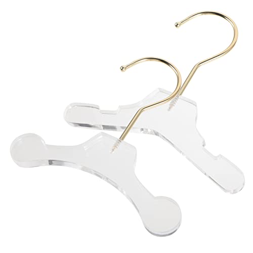 GRIRIW 2Pcs Acrylic Dog Clothes Hangers Transparent Pet Coat Drying Rack for Dogs and Cats Lightweight Pet Apparel Hangers with Hooks for Pets for Dog Costumes