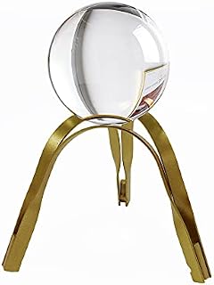 E-isata Crystal Ball with Gold Iron Stand Modern Abstract Art Decorative Ornaments for Living Room Bedroom TV Cabinet Crafts Gifts Office Home Decor (Arch)