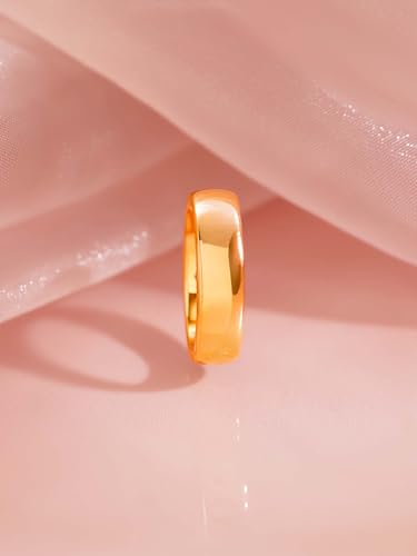 Image of 18K Gold Plated Tungsten Men's Classic Band Ring for Mens | Everyday Wear Rings for Mens