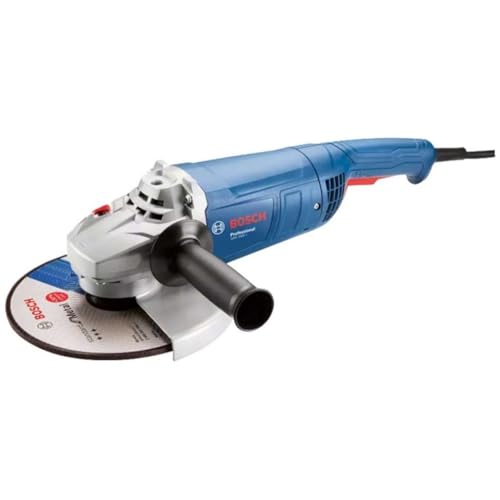 Bosch Professional Winkelschleifer GWS 2000 J (Scheiben-Ø 230mm, 2.000-W-Motor inkl. Zusatzhandgriff, Schutzhaube, Zweilochschlüssel, Aufnahmeflansch, Spannmutter)