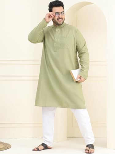 Image of SOJANYA Plus (Since 1958) Men's Jacquard Silk Self Design Only Long Kurta