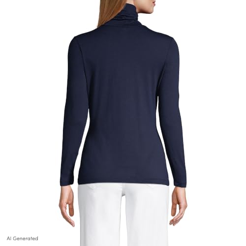 Image of Lands' End Lightweight Jersey Long Sleeve Turtleneck