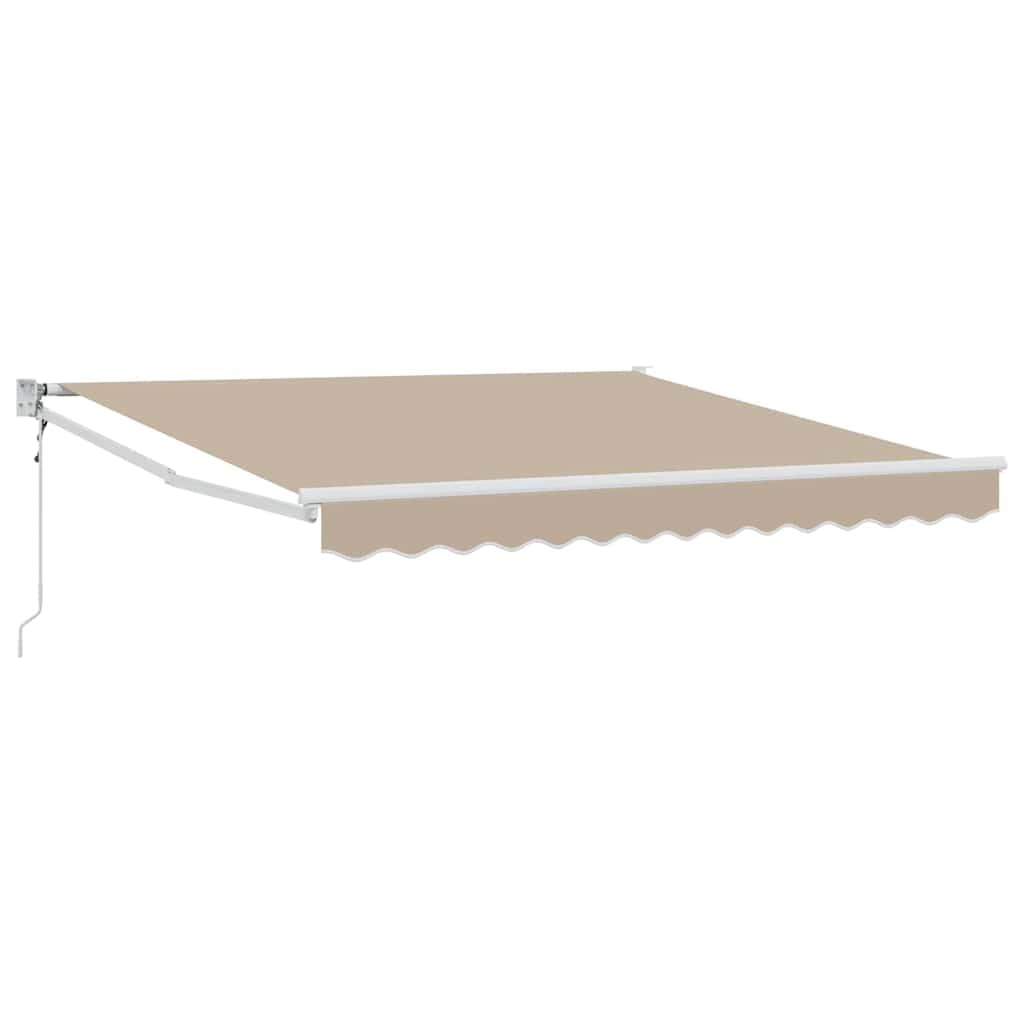 Toldo retráctil beige 350 x 250 cm con mando a distancia, toldo articulado de poliéster y aluminio, protección solar flexible para terraza, jardín y balcón