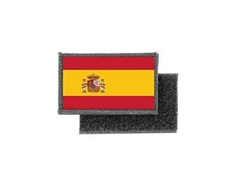 Toppa Bandiera Spagna Cucita - Applique Ricamata Con Bordo Nero, Dimensioni 5x8 Cm, Per Zaino, Giacca O Tessuti