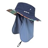 TOP-EX UVCoolix Cooling Sun Hat for Men Women UV Protection Wide Brim Bucket Hat with Detachable Neck Flap for Safari Fishing Hiking Big Head Foldable Sea Palm Extra Large XL/XXL
