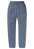 Schiesser Unisex Kinder Teens Lange Schlafanzughose Loungehose Joggpants - 160251, Größe Kinder:L, Farbe:Jeansblau