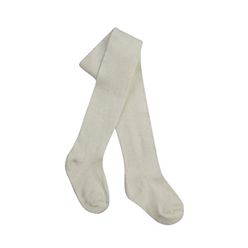 Collants en coton uni pour bébés de 0 à 2 ans très doux - Ecru - 6-12 mois thumbnail