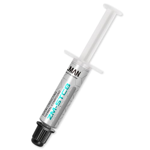 Zalman STC8 (1.5 g) Performance Thermal Grease Compound Paste, Heatsink Paste for All Coolers, CPU & GPU, Superconducting Micro-Filler Density Technology (8.3 W/m-k, 350-480 Pa.s)