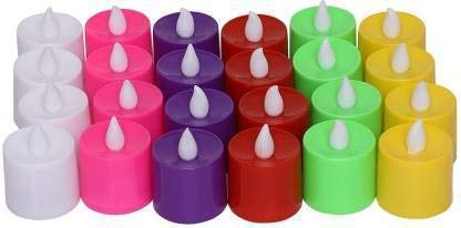 xodiMade in India (Pack of 24) LED Candle || Candle Light || Wall Lighting Decoration || Diwali Decoration Light || Tealight Diya Decorative Lights for Home (Multi)