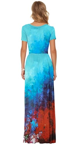 Image of AUSELILY Women's Classic Short Sleeve Loose Plain Casual Long Maxi Dresses for Women 2026