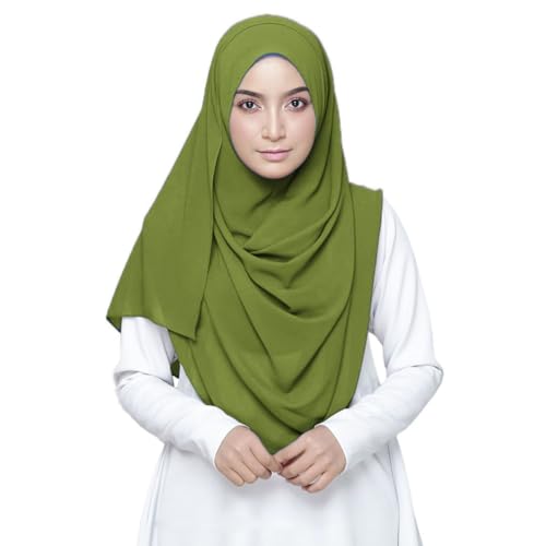 Image of LMVERNA Solid Color Bubble Chiffon Scarf for Women Fashion Soft Hijab Long Scarf Wrap Scarves