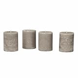 loberon set di 4 candele virrans, cera di paraffina, talpa