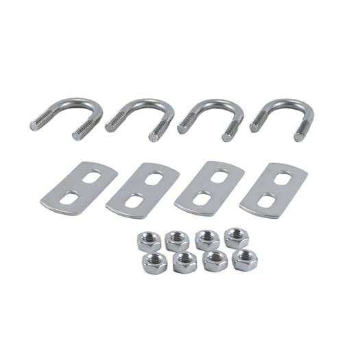 Gutol 4-teiliges Set Runder U-Bügel, Edelstahl-U-Bügel Und Schrauben, Unterlegscheiben Für Rohre, Anhänger, Fahrzeuge, Blattfederbefestigungen (M6x16mm)