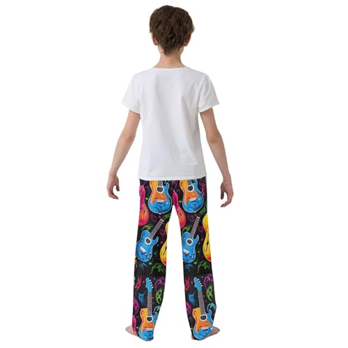 Guitar Long Pajama Pants Elastic Waist PJ Bottoms with Pockets S A1101394