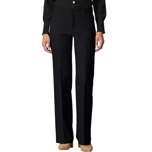 Pantalon élégant plissé pour femme coupe large stretch de bureau