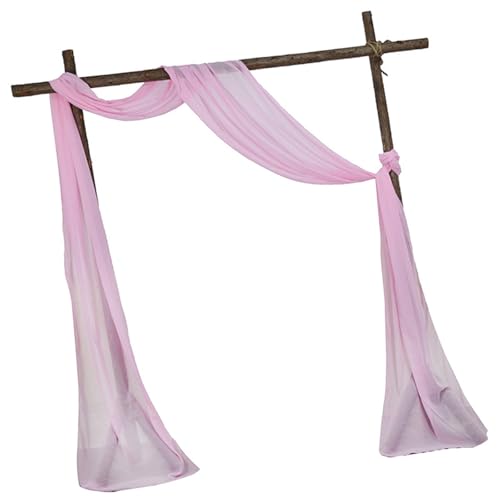 Arche de mariage voilage drapé blanc pour cérémonie extérieure et décor de fête - 7