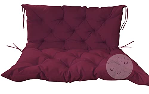Coussin de banc de jardin 150 cm rouge foncé matelas idéal pour sublimer votre terrasse en été