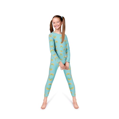 Rocky Thermal Underwear Kids Girls Thermal Underwear Set Toddler Long Johns kid Thermals Kid Base Layer kids thermals top bottom set, Rainbow Design, X-Small, Standard-185 GSM, THERMALS SET