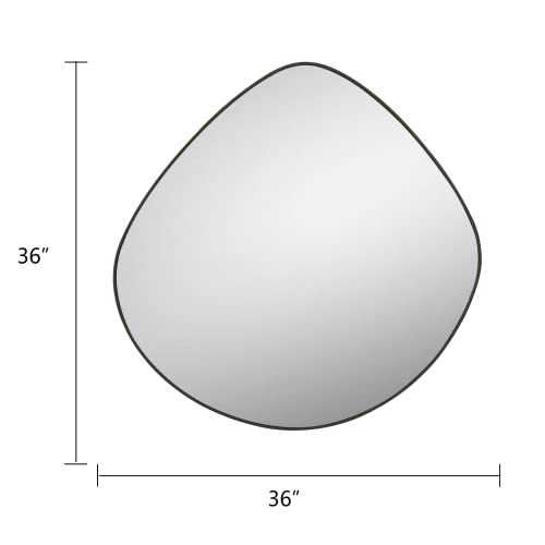 Charmor 36X36 Irregular Wall Mirror, Black Bathroom Mirror For Wall, Modern Black Framed Mirror, Decorative Wall Mirror For Living Room Bedroom Entryway Corridor #TOP4