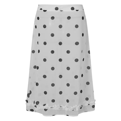 Women Y2K Polka Dot Midi Skirt Low Rise Ruffle Hem Wrap Long Skirt Elegant Mesh Aesthetic Pencil Skirts Streetwear4