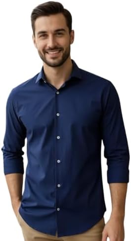 Camisa Social Masculina Manga Longa Gola Italiana confortavel e E...