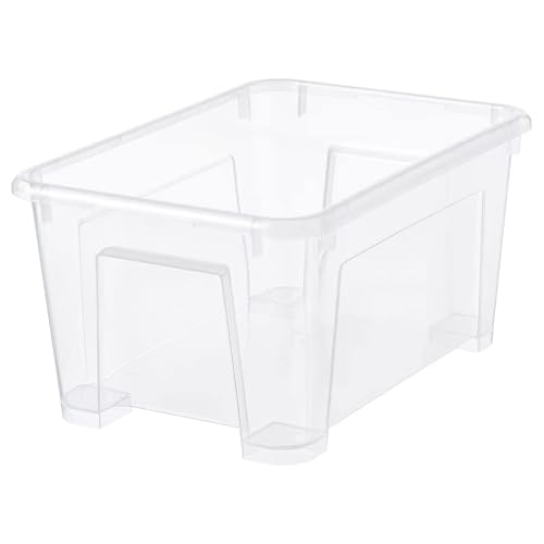 Mac Marie & Adam's Collection Your Comfort Is Our Ambition.... Clear Mac Small Storage Box, Boxes With Lids Transparent, With Snap Closure, Stackable, Living Room, Bedroom, Garage, 45 Litre Storage Boxes With Lids (28X19x14 Cm)
