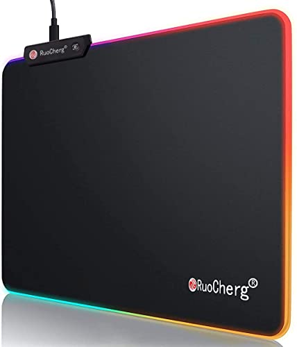 RuoCherg Mauspad, 300 x 250 x 4 mm, RGB Gaming-Mauspad, 12 Lichteffekte...