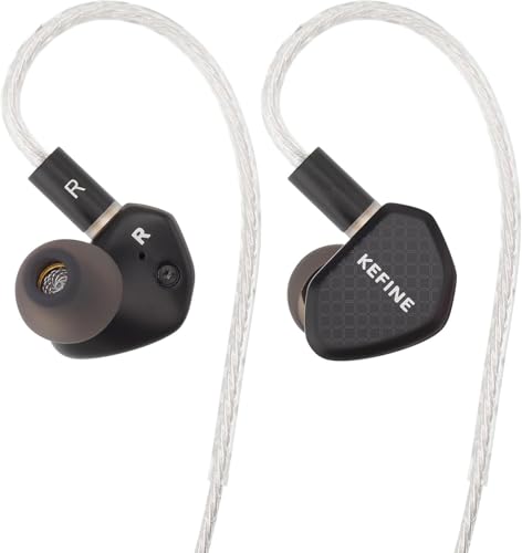 syeindunce Kefine Klean 10mm DLC Diaphgram Dynamic Driver Earphones 1DD in-Ear Monitor Headphones HiFi Wired IEM Earbuds with Dual Interchangeable Nozzles Detachable 0.78 2Pin Design (Type-C Mic)