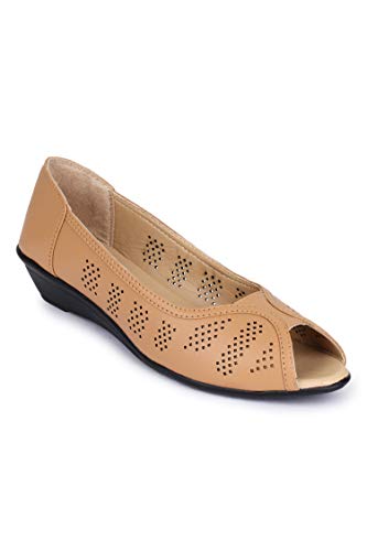 Image of Shezone Beautiful Beige Colour Synthetic Material Bellies for Womens from 4624 Beige