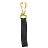 Scuba Choice Swivel Eye Snap Hooks with Webbing Strap, Marine Grade 3-1/4' Industrial Brass Hook for Flags, Scuba Diving and Leashes - Heavy Duty Solid Brass Snap Hooks for Reliable Gear Attachment